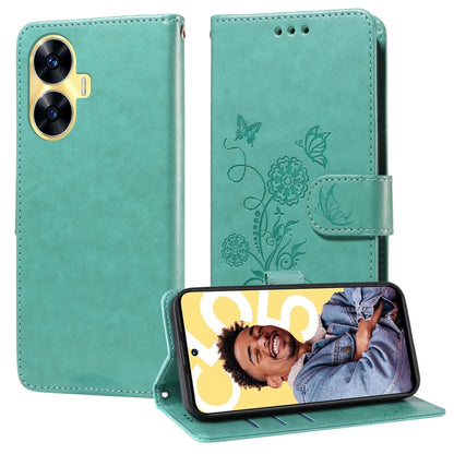Embossed Butterfly Flowers Leather Phone Case, For Realme 12 Pro / 12 Pro+  / P1 Pro Global, For Realme C51 / C53 / Narzo N53 / Note 50, For Realme C67 5G / 11 5G Taiwan / Global, For Realme C65 4G Global, For Realme C55                                ...
