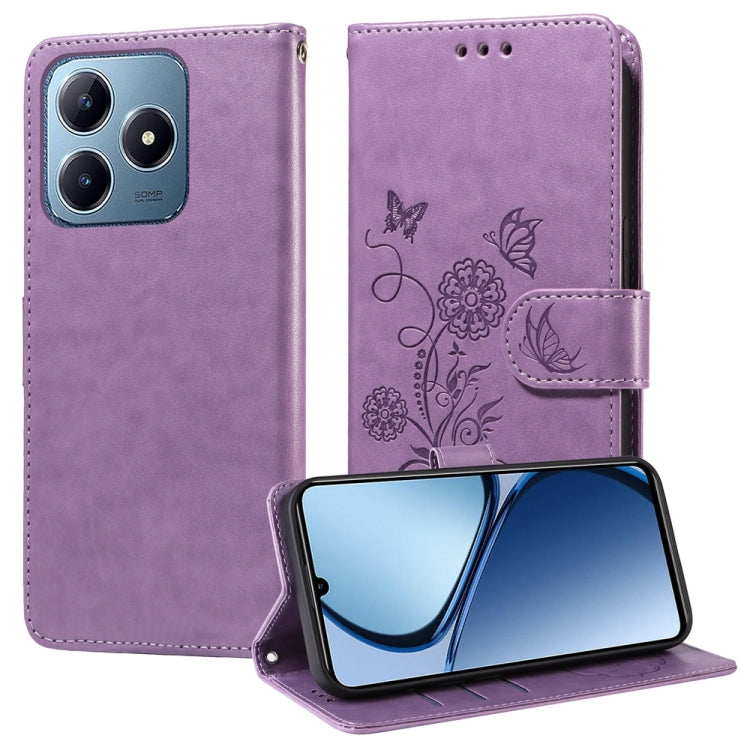 Embossed Butterfly Flowers Leather Phone Case, For Realme 16 Pro+ 5G, For Realme 16 Pro 5G, For Realme 15x 5G India / Realme C85 5G, For Realme C85 Pro 4G, For Realme 15T 5G, For Realme Narzo 80 Lite 4G / C71 India, For Realme 15 5G / Realme 15 Pro 5G ...