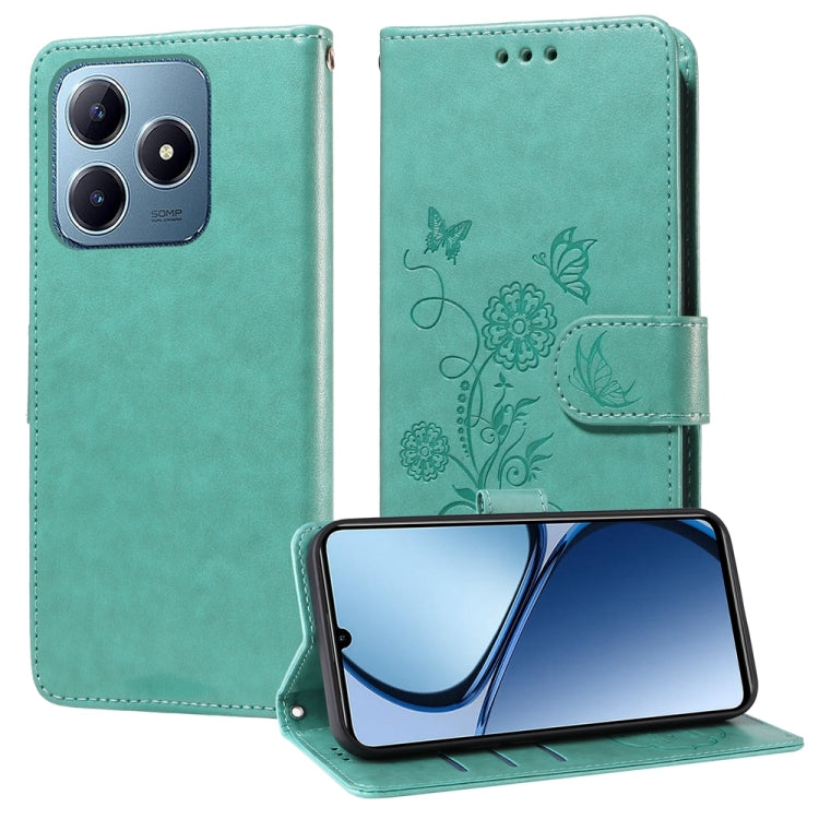 Embossed Butterfly Flowers Leather Phone Case, For Realme 16 Pro+ 5G, For Realme 16 Pro 5G, For Realme 15x 5G India / Realme C85 5G, For Realme C85 Pro 4G, For Realme 15T 5G, For Realme Narzo 80 Lite 4G / C71 India, For Realme 15 5G / Realme 15 Pro 5G ...