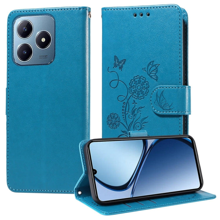 Embossed Butterfly Flowers Leather Phone Case, For Realme 16 Pro+ 5G, For Realme 16 Pro 5G, For Realme 15x 5G India / Realme C85 5G, For Realme C85 Pro 4G, For Realme 15T 5G, For Realme Narzo 80 Lite 4G / C71 India, For Realme 15 5G / Realme 15 Pro 5G ...