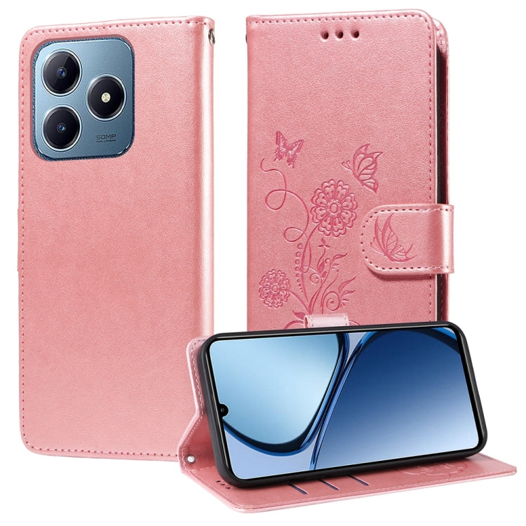 Embossed Butterfly Flowers Leather Phone Case, For Realme 16 Pro+ 5G, For Realme 16 Pro 5G, For Realme 15x 5G India / Realme C85 5G, For Realme C85 Pro 4G, For Realme 15T 5G, For Realme Narzo 80 Lite 4G / C71 India, For Realme 15 5G / Realme 15 Pro 5G ...