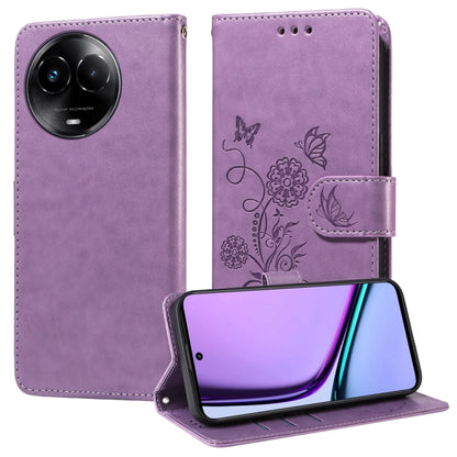 Embossed Butterfly Flowers Leather Phone Case, For Realme 12 Pro / 12 Pro+  / P1 Pro Global, For Realme C51 / C53 / Narzo N53 / Note 50, For Realme C67 5G / 11 5G Taiwan / Global, For Realme C65 4G Global, For Realme C55                                ...