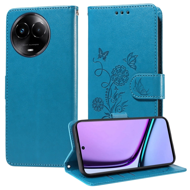 Embossed Butterfly Flowers Leather Phone Case, For Realme 12 Pro / 12 Pro+  / P1 Pro Global, For Realme C51 / C53 / Narzo N53 / Note 50, For Realme C67 5G / 11 5G Taiwan / Global, For Realme C65 4G Global, For Realme C55                                ...