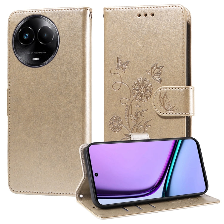 Embossed Butterfly Flowers Leather Phone Case, For Realme 12 Pro / 12 Pro+  / P1 Pro Global, For Realme C51 / C53 / Narzo N53 / Note 50, For Realme C67 5G / 11 5G Taiwan / Global, For Realme C65 4G Global, For Realme C55                                ...