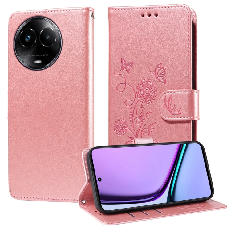 Embossed Butterfly Flowers Leather Phone Case, For Realme 12 Pro / 12 Pro+  / P1 Pro Global, For Realme C51 / C53 / Narzo N53 / Note 50, For Realme C67 5G / 11 5G Taiwan / Global, For Realme C65 4G Global, For Realme C55                                ...