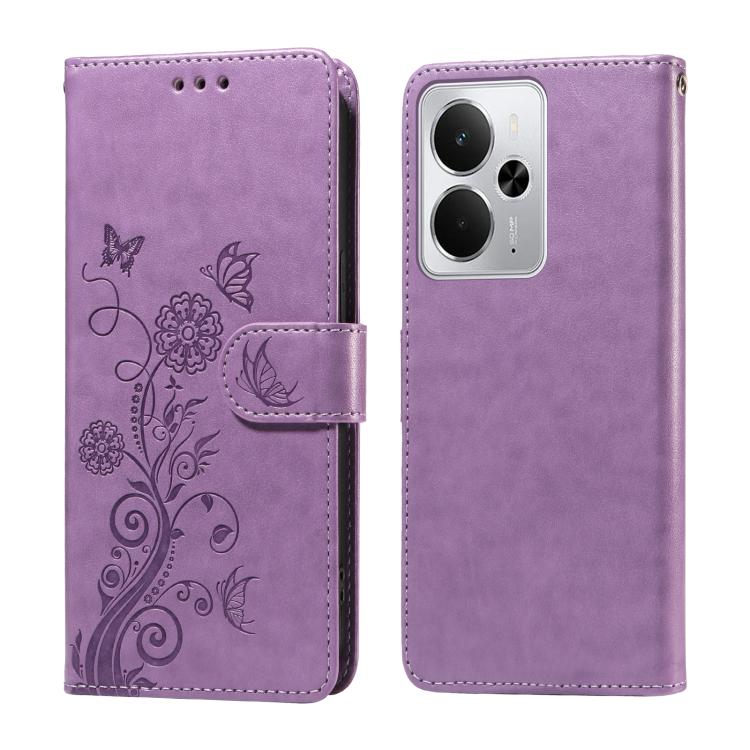 Embossed Butterfly Flowers Leather Phone Case, For Realme 16 Pro+ 5G, For Realme 16 Pro 5G, For Realme 15x 5G India / Realme C85 5G, For Realme C85 Pro 4G, For Realme 15T 5G, For Realme Narzo 80 Lite 4G / C71 India, For Realme 15 5G / Realme 15 Pro 5G ...