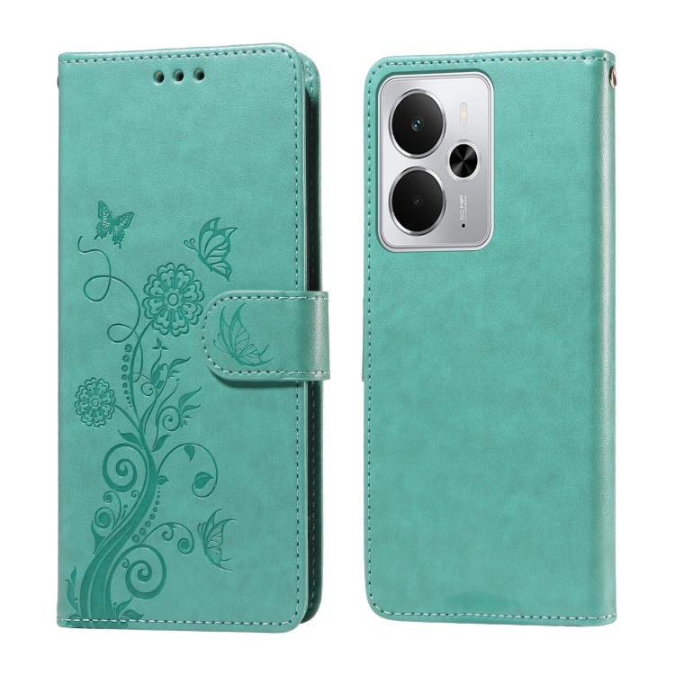 Embossed Butterfly Flowers Leather Phone Case, For Realme 16 Pro+ 5G, For Realme 16 Pro 5G, For Realme 15x 5G India / Realme C85 5G, For Realme C85 Pro 4G, For Realme 15T 5G, For Realme Narzo 80 Lite 4G / C71 India, For Realme 15 5G / Realme 15 Pro 5G ...