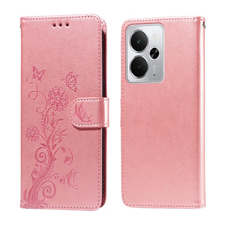 Embossed Butterfly Flowers Leather Phone Case, For Realme 16 Pro+ 5G, For Realme 16 Pro 5G, For Realme 15x 5G India / Realme C85 5G, For Realme C85 Pro 4G, For Realme 15T 5G, For Realme Narzo 80 Lite 4G / C71 India, For Realme 15 5G / Realme 15 Pro 5G ...