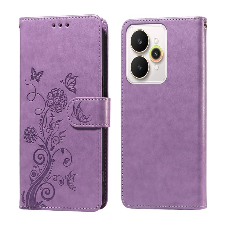 Embossed Butterfly Flowers Leather Phone Case, For Realme 16 Pro+ 5G, For Realme 16 Pro 5G, For Realme 15x 5G India / Realme C85 5G, For Realme C85 Pro 4G, For Realme 15T 5G, For Realme Narzo 80 Lite 4G / C71 India, For Realme 15 5G / Realme 15 Pro 5G ...