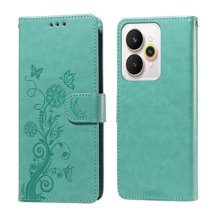 Embossed Butterfly Flowers Leather Phone Case, For Realme 16 Pro+ 5G, For Realme 16 Pro 5G, For Realme 15x 5G India / Realme C85 5G, For Realme C85 Pro 4G, For Realme 15T 5G, For Realme Narzo 80 Lite 4G / C71 India, For Realme 15 5G / Realme 15 Pro 5G ...