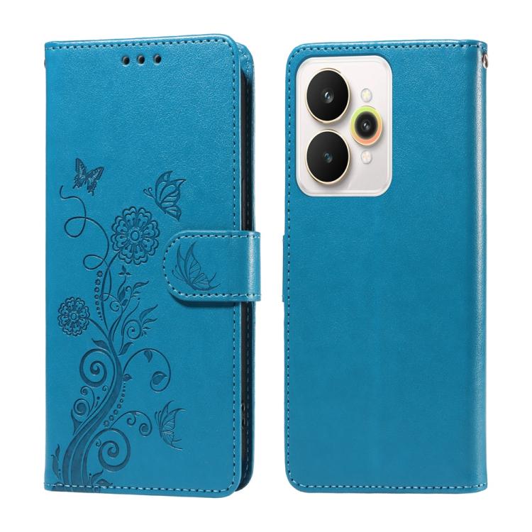 Embossed Butterfly Flowers Leather Phone Case, For Realme 16 Pro+ 5G, For Realme 16 Pro 5G, For Realme 15x 5G India / Realme C85 5G, For Realme C85 Pro 4G, For Realme 15T 5G, For Realme Narzo 80 Lite 4G / C71 India, For Realme 15 5G / Realme 15 Pro 5G ...