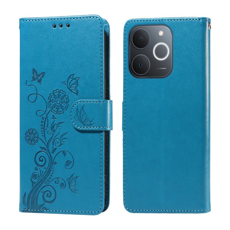 Embossed Butterfly Flowers Leather Phone Case, For Realme 16 Pro+ 5G, For Realme 16 Pro 5G, For Realme 15x 5G India / Realme C85 5G, For Realme C85 Pro 4G, For Realme 15T 5G, For Realme Narzo 80 Lite 4G / C71 India, For Realme 15 5G / Realme 15 Pro 5G ...