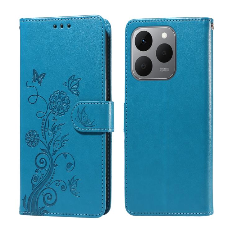 Embossed Butterfly Flowers Leather Phone Case, For Realme 16 Pro+ 5G, For Realme 16 Pro 5G, For Realme 15x 5G India / Realme C85 5G, For Realme C85 Pro 4G, For Realme 15T 5G, For Realme Narzo 80 Lite 4G / C71 India, For Realme 15 5G / Realme 15 Pro 5G ...