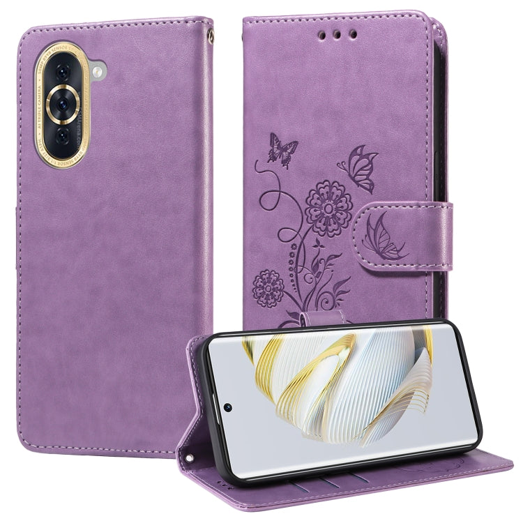 Embossed Butterfly Flowers Leather Phone Case