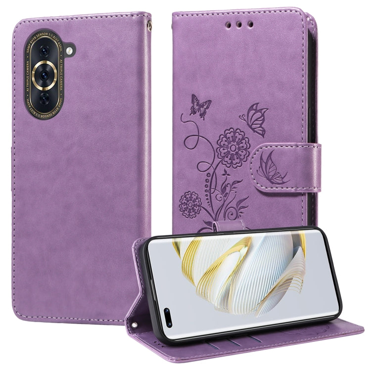 Embossed Butterfly Flowers Leather Phone Case