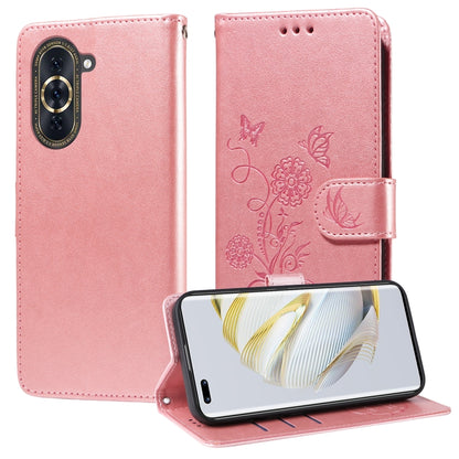 Embossed Butterfly Flowers Leather Phone Case