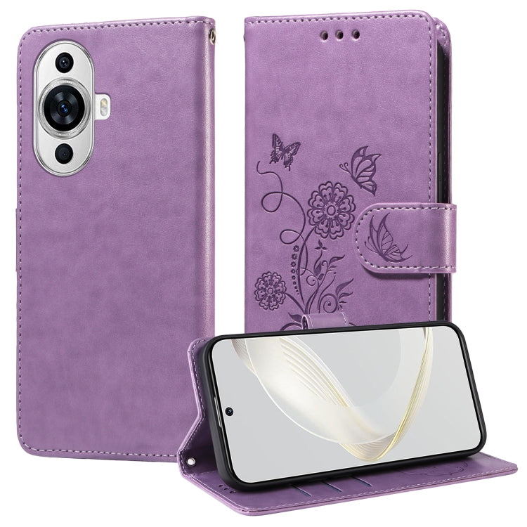 Embossed Butterfly Flowers Leather Phone Case