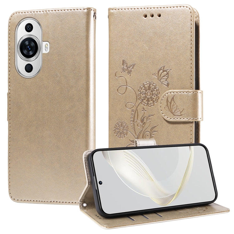 Embossed Butterfly Flowers Leather Phone Case