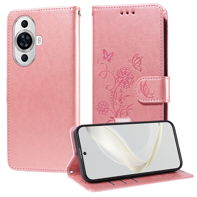 Embossed Butterfly Flowers Leather Phone Case