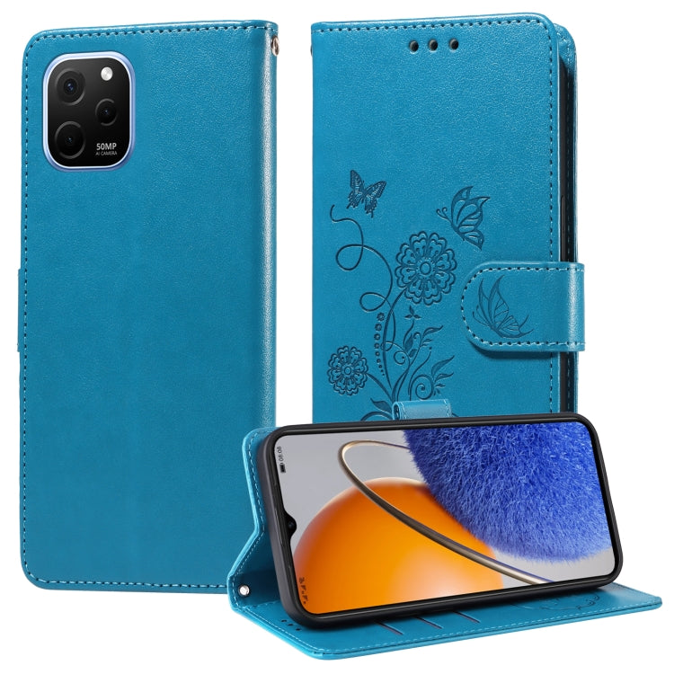Embossed Butterfly Flowers Leather Phone Case