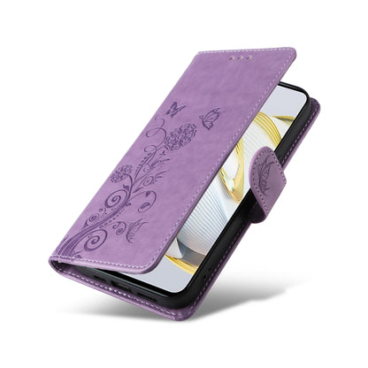 Geprägte Schmetterlingsblumen Leder Handyhülle, für Huawei nova 10 Pro, für Huawei nova 10, für Huawei nova Y90, für Huawei nova Y70 Plus