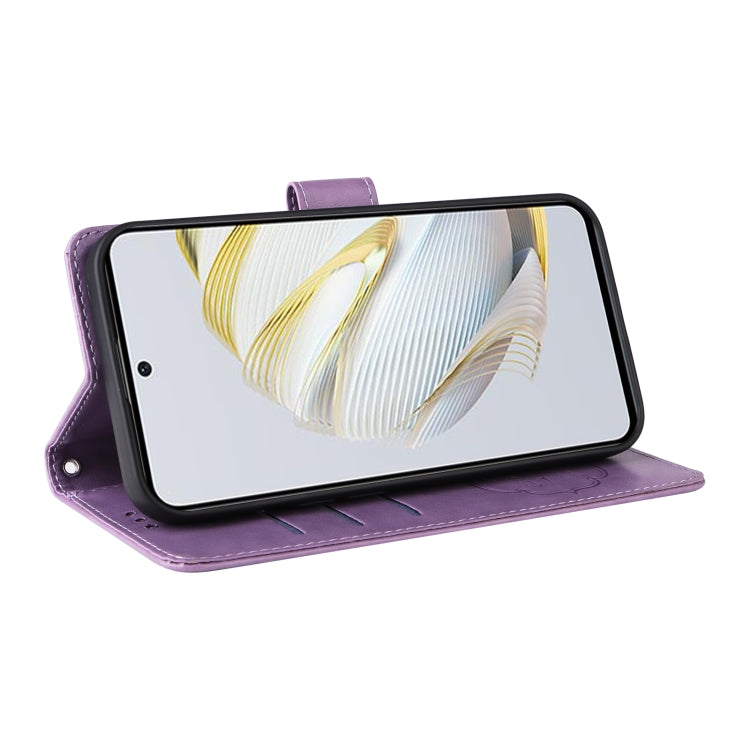 Geprägte Schmetterlingsblumen Leder Handyhülle, für Huawei nova 10 Pro, für Huawei nova 10, für Huawei nova Y90, für Huawei nova Y70 Plus