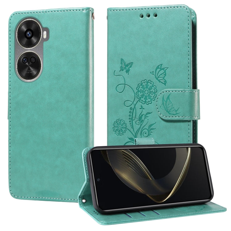 Embossed Butterfly Flowers Leather Phone Case