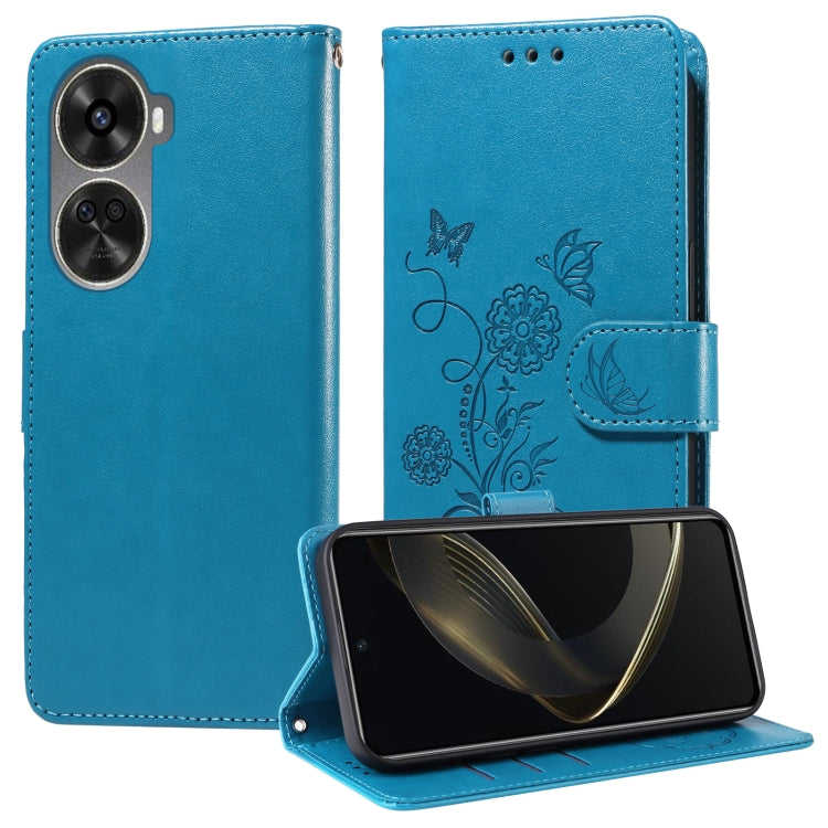 Embossed Butterfly Flowers Leather Phone Case