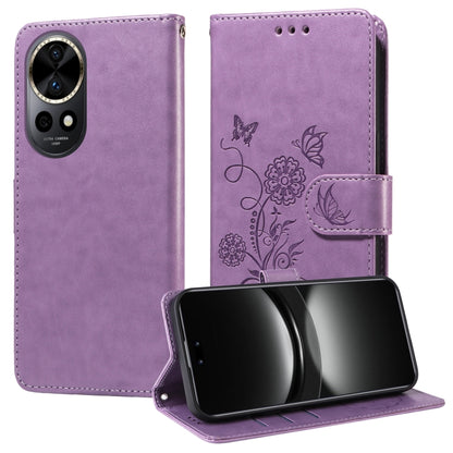 Embossed Butterfly Flowers Leather Phone Case