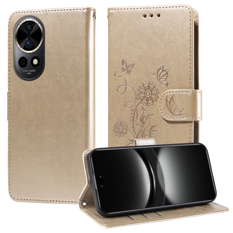Embossed Butterfly Flowers Leather Phone Case