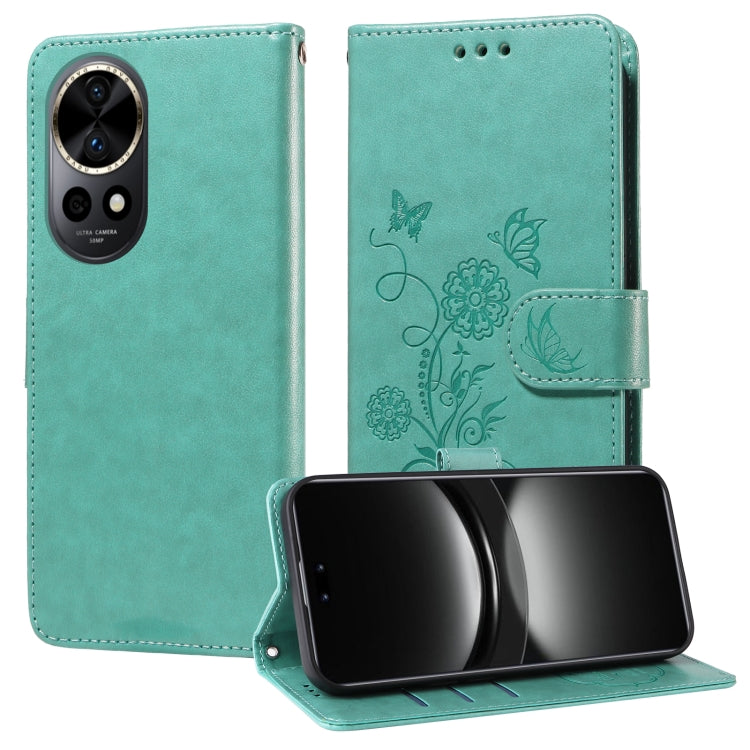 Embossed Butterfly Flowers Leather Phone Case