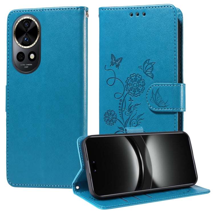 Embossed Butterfly Flowers Leather Phone Case