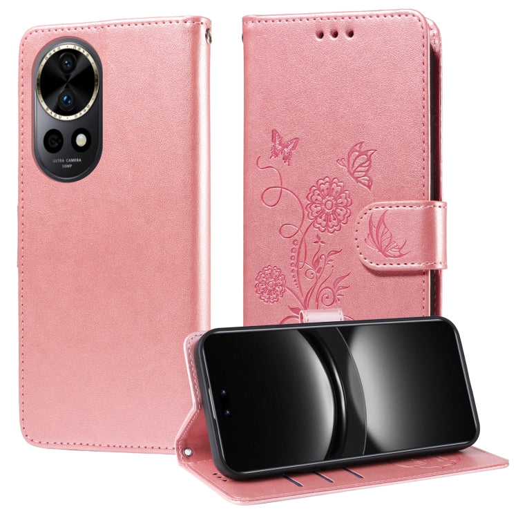 Embossed Butterfly Flowers Leather Phone Case