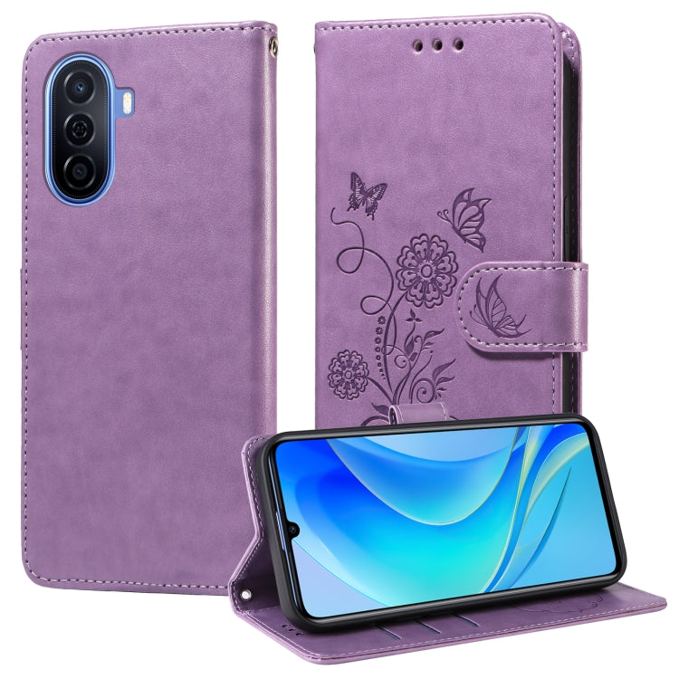 Embossed Butterfly Flowers Leather Phone Case