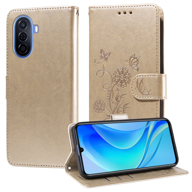 Embossed Butterfly Flowers Leather Phone Case