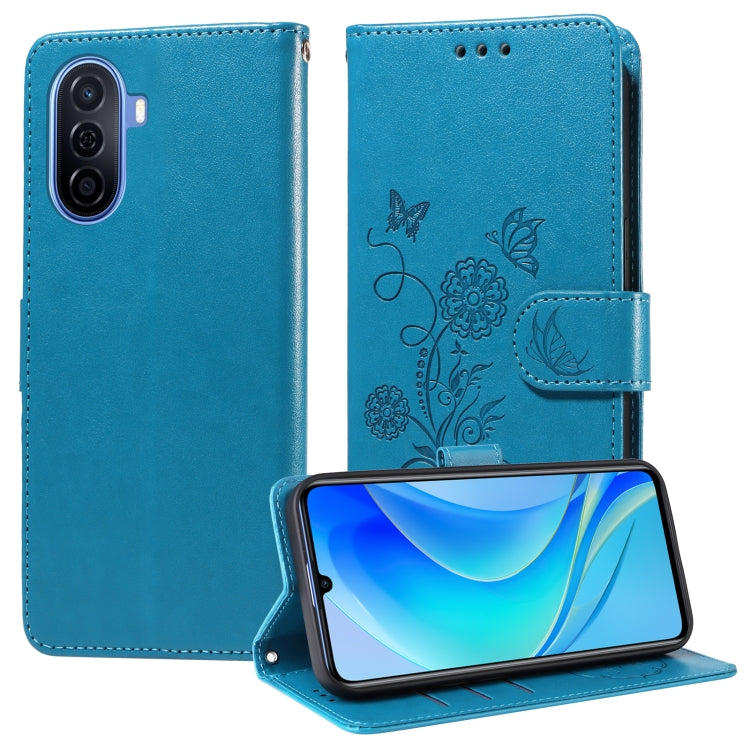 Embossed Butterfly Flowers Leather Phone Case