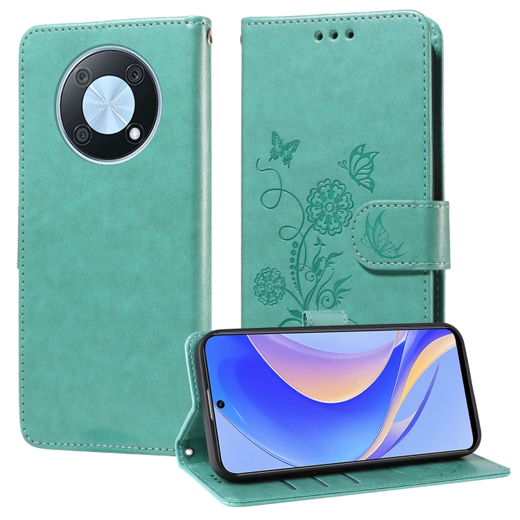 Embossed Butterfly Flowers Leather Phone Case