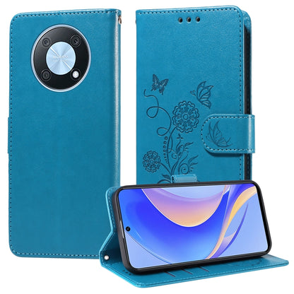 Embossed Butterfly Flowers Leather Phone Case