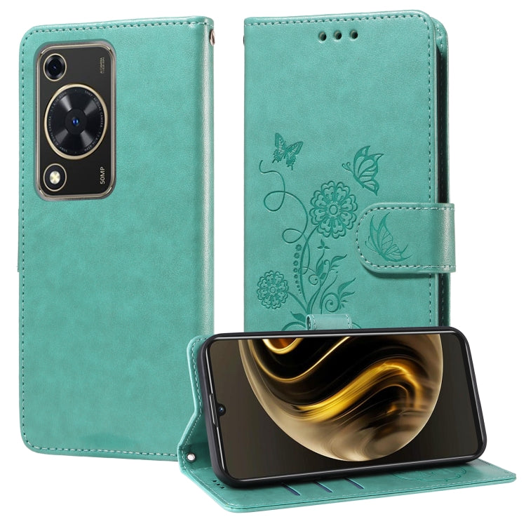 Embossed Butterfly Flowers Leather Phone Case