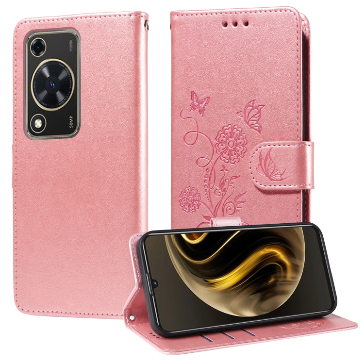 Embossed Butterfly Flowers Leather Phone Case