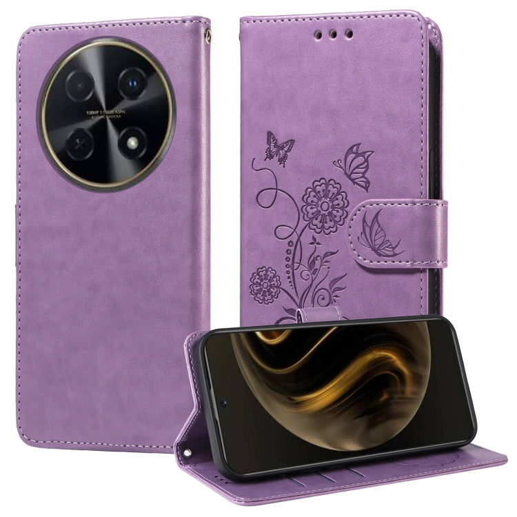 Embossed Butterfly Flowers Leather Phone Case
