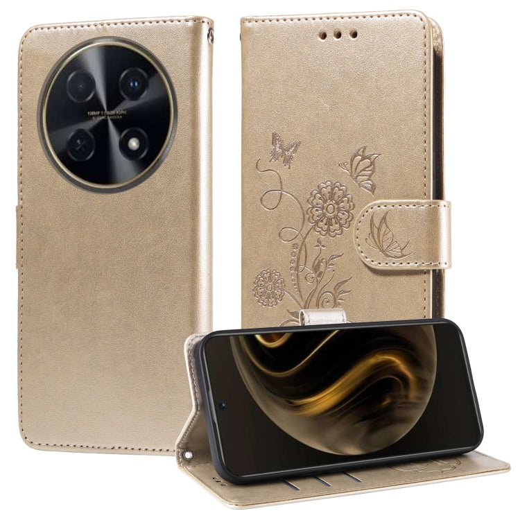 Embossed Butterfly Flowers Leather Phone Case