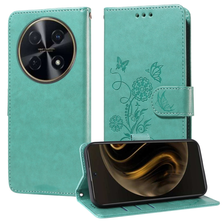 Embossed Butterfly Flowers Leather Phone Case