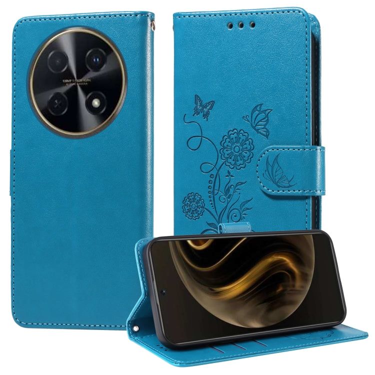 Embossed Butterfly Flowers Leather Phone Case