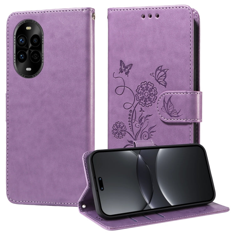 Embossed Butterfly Flowers Leather Phone Case