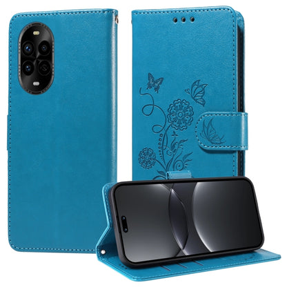 Embossed Butterfly Flowers Leather Phone Case