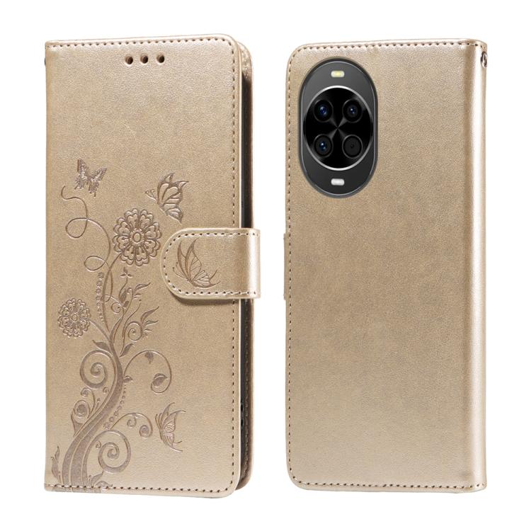 Embossed Butterfly Flowers Leather Phone Case