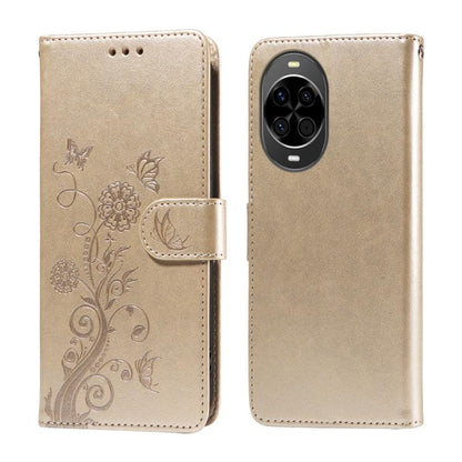 Embossed Butterfly Flowers Leather Phone Case
