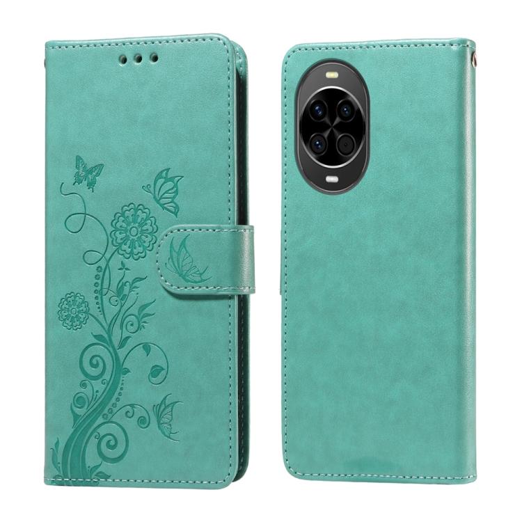 Embossed Butterfly Flowers Leather Phone Case