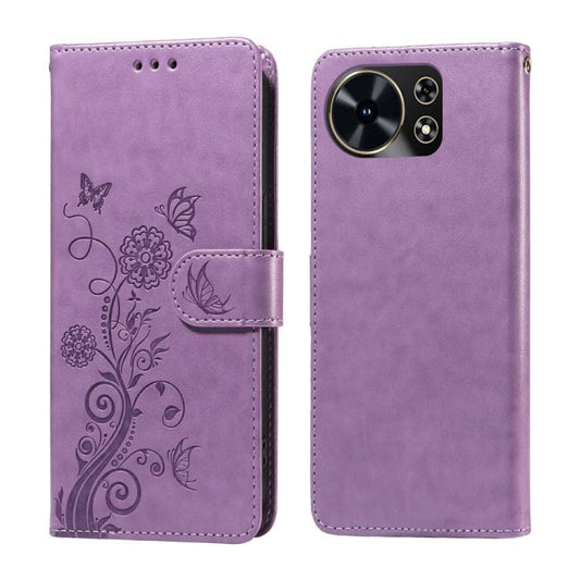 Embossed Butterfly Flowers Leather Phone Case